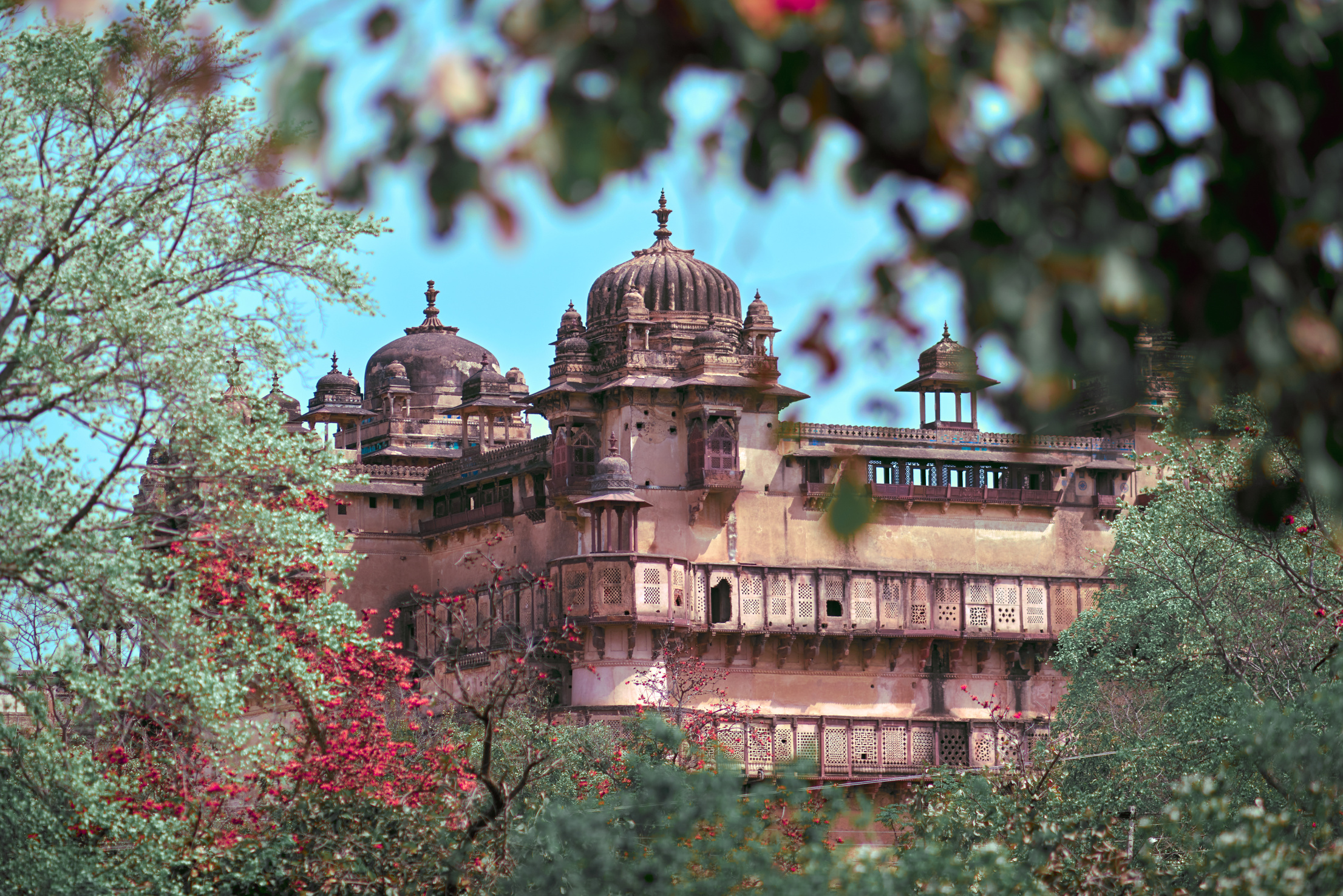 Jahangir Mahal, inside Orchha Fort. Orchha, Madhya Pradesh, India.